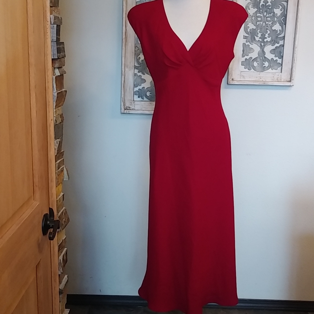 Jones New York Wine Midi Length Holiday/Party Dress, Size 10